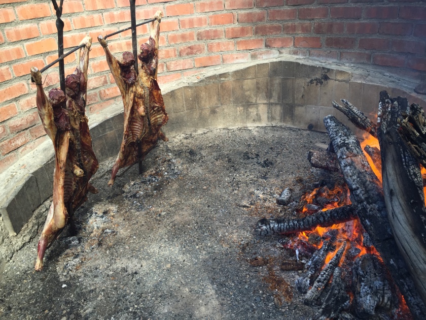 Traditional lamb barbeque